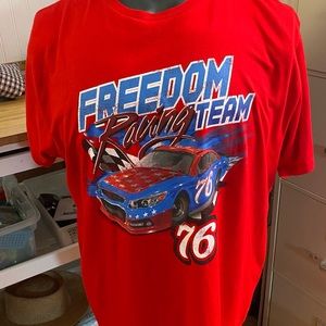 New Men’s “Patriotic” T-Shirt Short Sleeve “Freedom Racing Team Graphics” 2XL